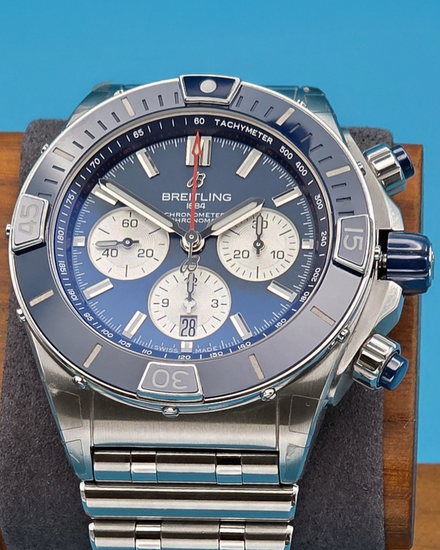 2025 Breitling Super Chronomat B01 44MM Blue Dial Steel Bracelet (AB0136)