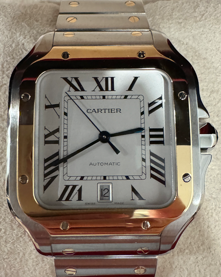2018 Cartier Santos De Cartier 40MM Silver Dial Two-Tone Bracelet (W2SA0006)