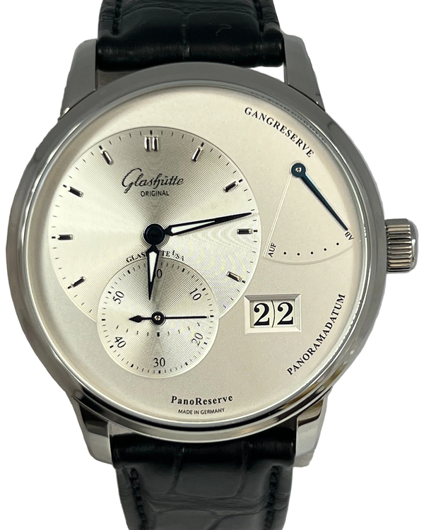 Glashütte Original PanoReserve 40MM White Dial Leather Strap (1-65-01-22-12-61)