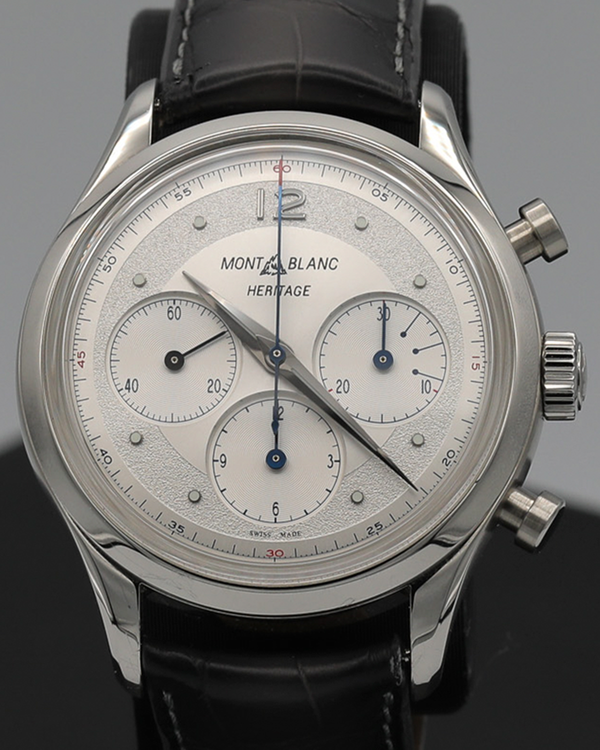 2024 Montblanc Heritage 41MM Silver Dial Leather Strap (128670)