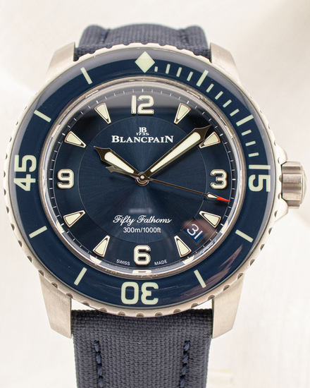 2025 Blancpain Fifty Fathoms 45MM Blue Dial Textile Strap (5015-12B40-052A)
