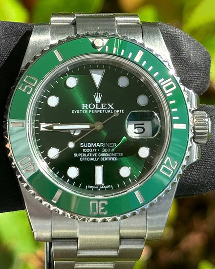 2013 Rolex Submariner Date "Hulk" 40MM Green Dial Oyster Bracelet (116610LV)