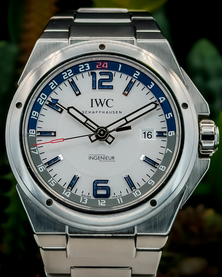 IWC Schaffhausen Ingenieur Dual Time 43MM White Dial Steel Bracelet (IW324404)