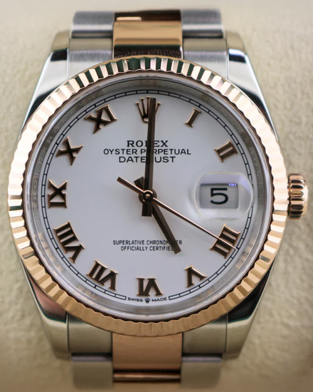 2018 Rolex Datejust 36MM White Dial Two-Tone Oyster Bracelet (126231)
