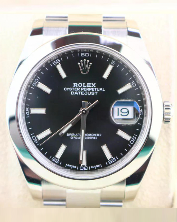 2018 Rolex Datejust 41MM Black Dial Oyster Bracelet (126300)