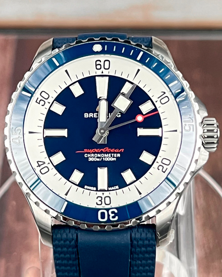 2025 Breitling Superocean 42MM Blue Dial Rubber Strap (A17375E71C1S1)