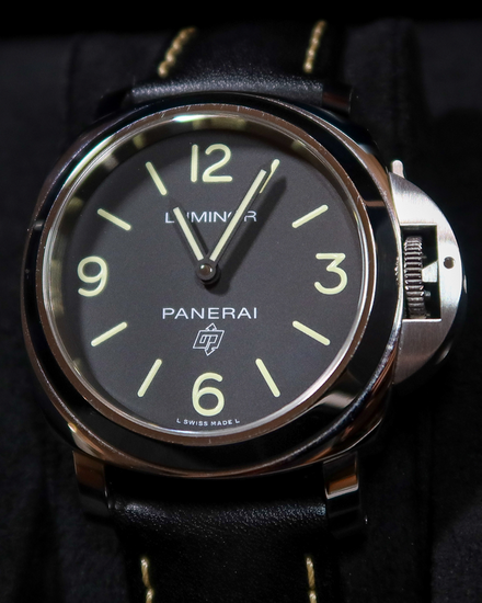 Panerai Luminor Base Logo 44MM Black Dial Leather Strap (PAM00773)