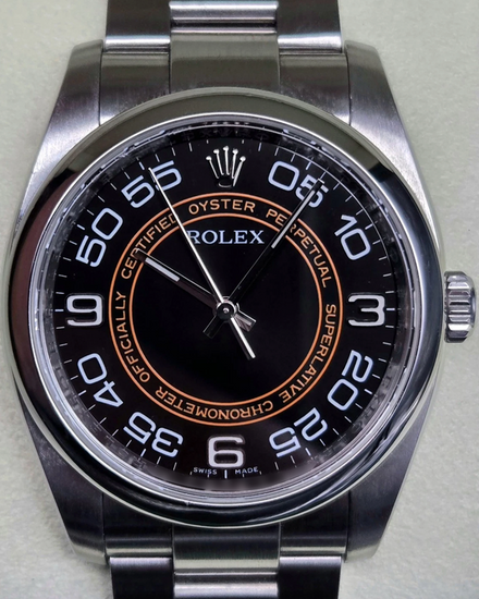 2011 Rolex Oyster Perpetual 36MM "Concetric" Black Dial Oyster Bracelet (116000)