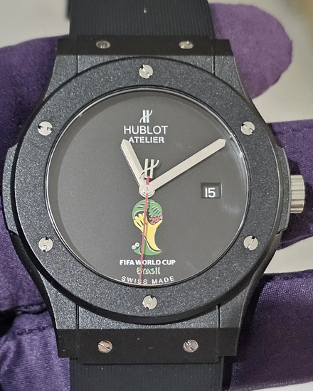 Hublot Classic Fusion "2014 Brazil World Cup" L.E. 45MM Quartz Black Dial Rubber Strap (500.XI.1100.VR.FIF14)