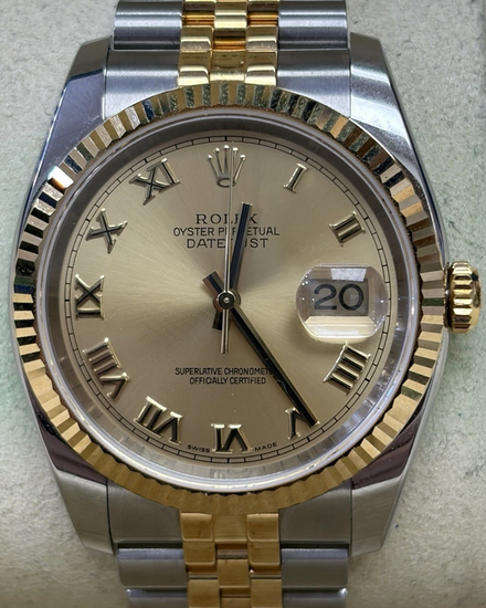 2006 Rolex Datejust 36MM Champagne Dial Two-Tone Jubilee Bracelet (116233)
