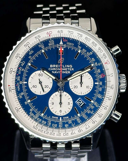 2021 Breitling Navitimer Chronograph 1 B01 46MM Blue Dial Steel Bracelet (AB0127)