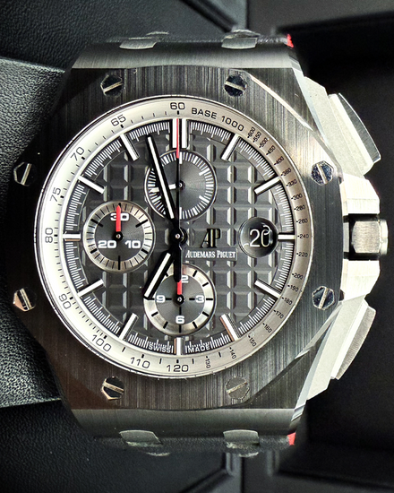 2016 Audemars Piguet Royal Oak Offshore Chronograph 44MM Anthracite Dial Leather Strap (26405CE.OO.A002CA.01)