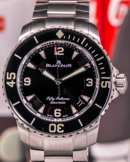 2024 Blancpain Fifty Fathoms 45MM Black Dial Titanium Bracelet (5015-12B30-98B)