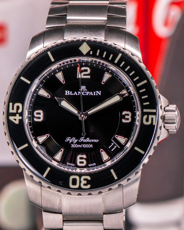 2024 Blancpain Fifty Fathoms 45MM Black Dial Titanium Bracelet (5015-12B30-98B)