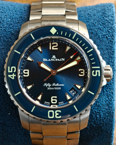 2024 Blancpain Fifty Fathoms 42.3MM Blue Dial Titanium Bracelet (5010-12B40-98S)
