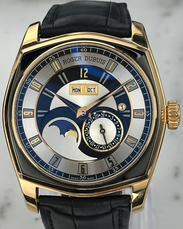 Roger Dubuis La Monegasque Perpetual Calendar 44MM Silver Dial Leather Strap (RDDBMG0006)