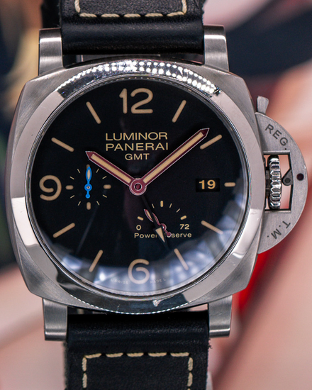 2023 Panerai Luminor GMT 1950 3 Days 44MM Black Dial Leather Strap (PAM01321)