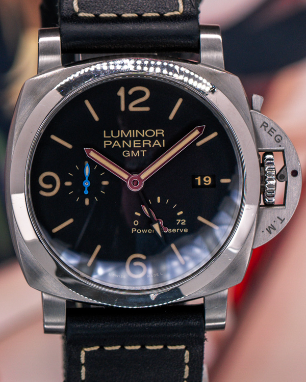 2023 Panerai Luminor GMT 1950 3 Days 44MM Black Dial Leather Strap (PAM01321)