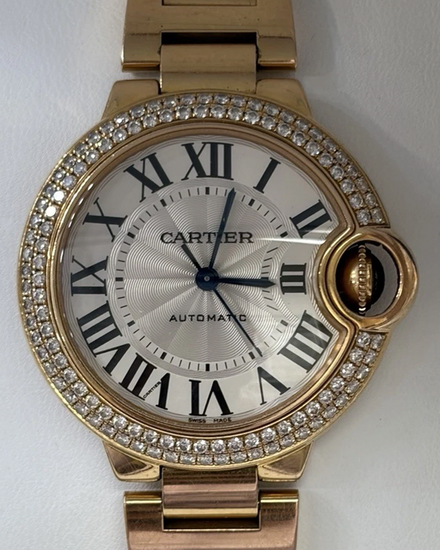2018 Cartier Ballon Bleu 33MM Silver Dial Rose Gold Bracelet (WE902064)