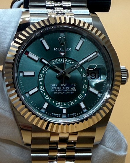 2025 Rolex Sky-Dweller 42MM Green Dial Jubilee Bracelet (336934)