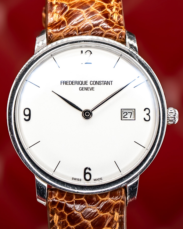 No Reserve - Frederique Constant Slimline 40MM Silver Dial Leather Strap (FC-306A4S6)