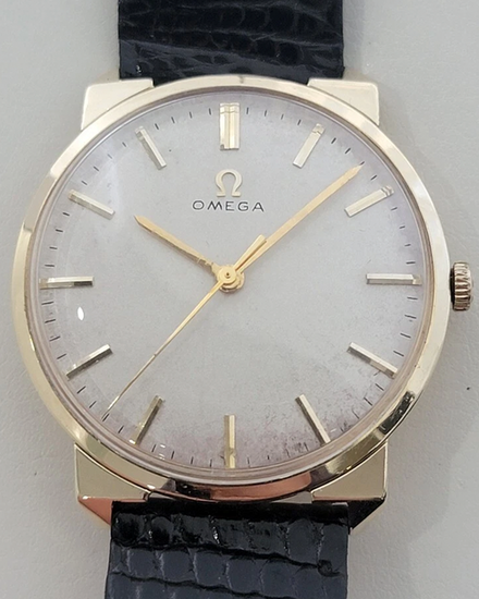 Omega Vintage 33MM Silver Dial Aftermarket Leather Strap (Cal. 601)