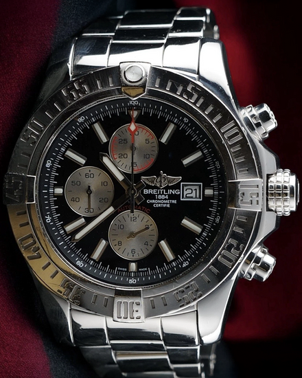 Breitling Super Avenger 48MM Black Dial Steel Bracelet (A1337111/BC29)