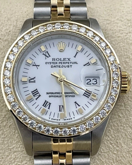Rolex Lady-Datejust 26MM White Dial Two-Tone Jubilee Bracelet (69173)
