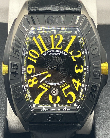 Franck Muller Conquistador "Grand Prix" L.E. 42MM Black Dial Leather Strap (9900 SC GP)