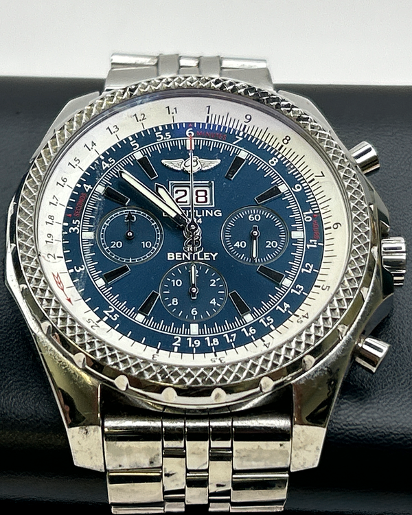 2007 Breitling Bentley 6.75 48MM Blue Dial Steel Bracelet (A4436212)