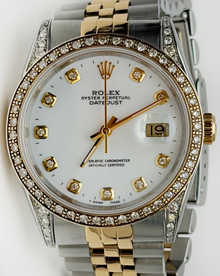 Rolex Datejust 36MM White Dial Two-Tone Jubilee Bracelet (16233)