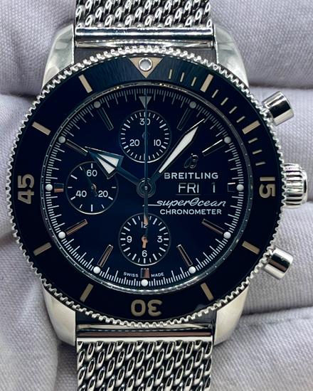 2021 Breitling Superocean Heritage Chronograph 44MM Black Dial Steel Bracelet (A13313)
