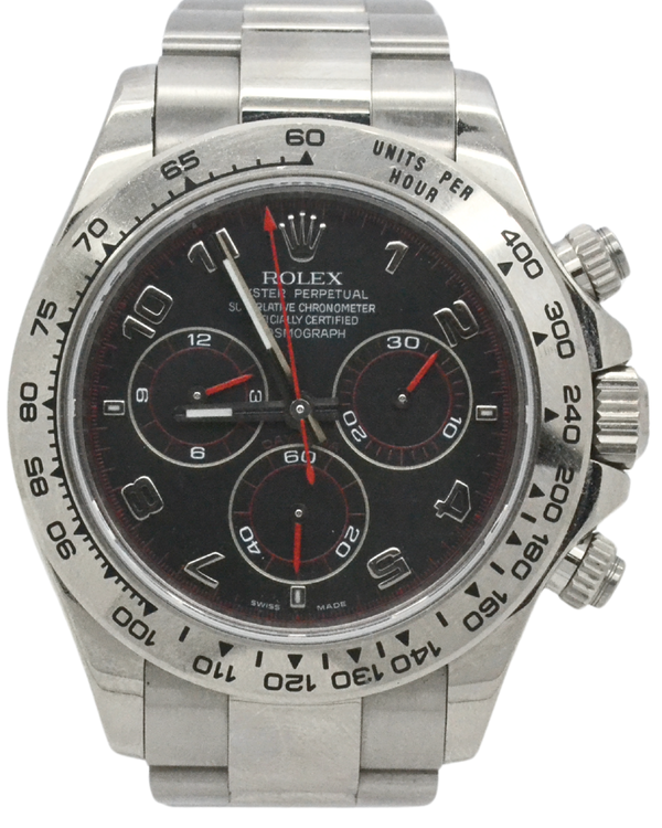 2009 Rolex Cosmograph Daytona 40MM Black Dial White Gold Oyster Bracelet (116509)