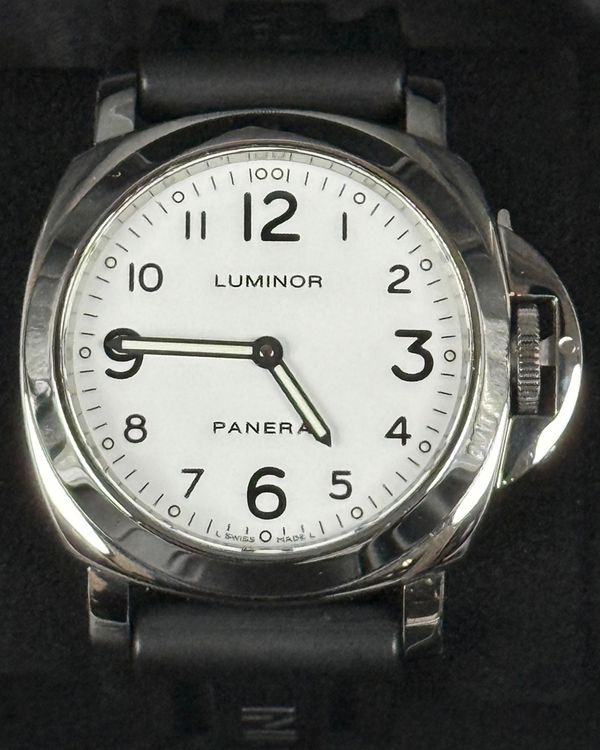 Panerai Luminor Base 44MM White Dial Rubber Strap (PAM00114)