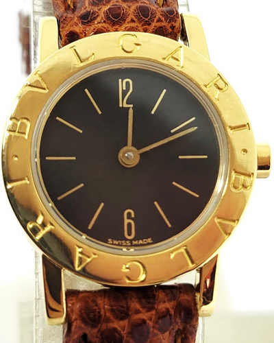 こ*ー様 BVLGARI BB 23 GL クォーツ メンズ腕時計 Bvlgari Bvlgari 18k Gold 23MM Quartz Black Dial Aftermarket