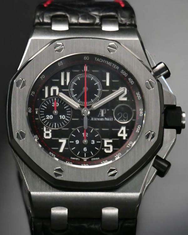 2014 Audemars Piguet Royal Oak Offshore "Vampire" 42MM Black Dial Leather Strap (26470ST.OO.A101CR.01)