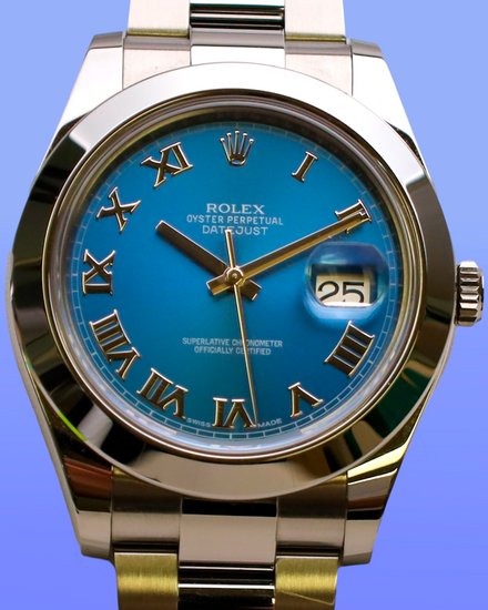 No Reserve -  Rolex Datejust II 41MM Blue Dial Oyster Bracelet (116300)