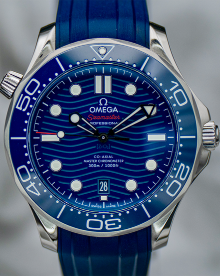 2025 Omega Seamaster Diver 300M 42MM Blue Dial Rubber Strap (210.32.42.20.03.001)