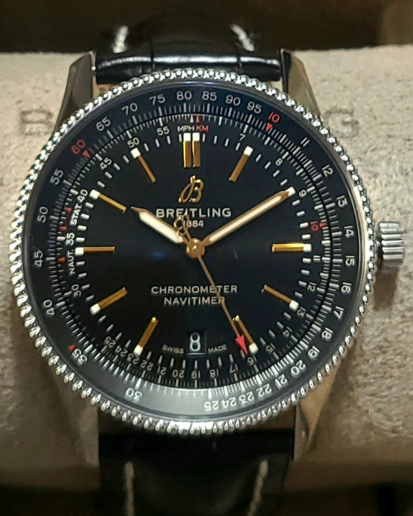Breitling Navitimer 41MM Black Dial Leather Strap (A17326241B1P2)