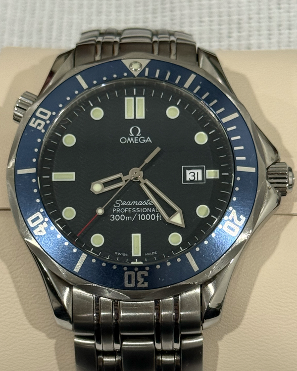 (angie) 1995 Omega Seamaster Diver 300M 41MM Quartz Blue Dial Steel Bracelet (2541.80.00)