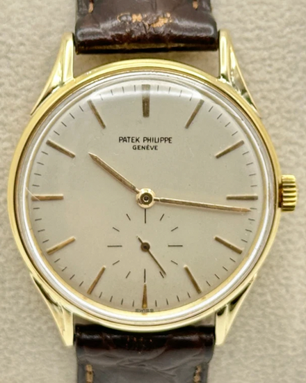 Patek Philippe Calatrava 33MM Silver Dial Aftermarket Leather Strap (3425)