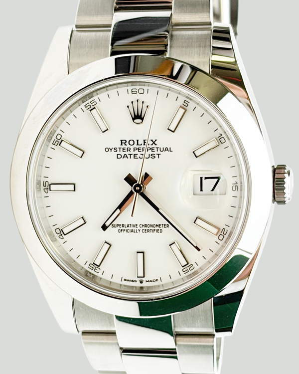 2025 Rolex Datejust 41MM White Dial Oyster Bracelet (126300)