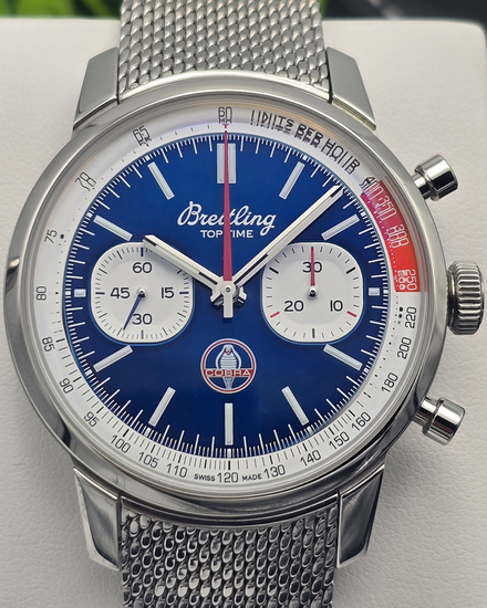 No Reserve - 2025 Breitling Top Time B01 "Shelby" 41MM Blue Dial Steel Bracelet (AB01763A1C1A1)