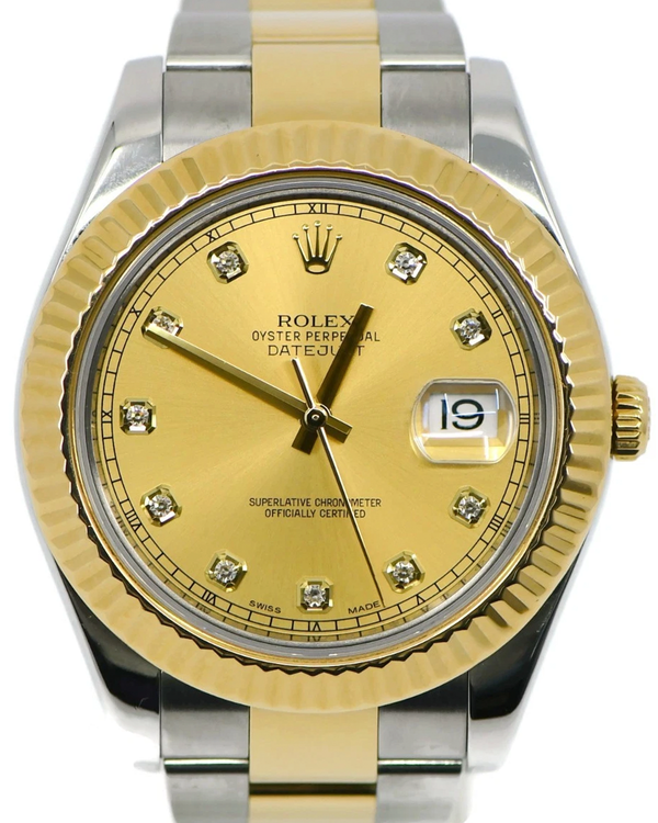 2016 Rolex Datejust II 41MM Champagne Dial Two-Tone Oyster Bracelet (116333)