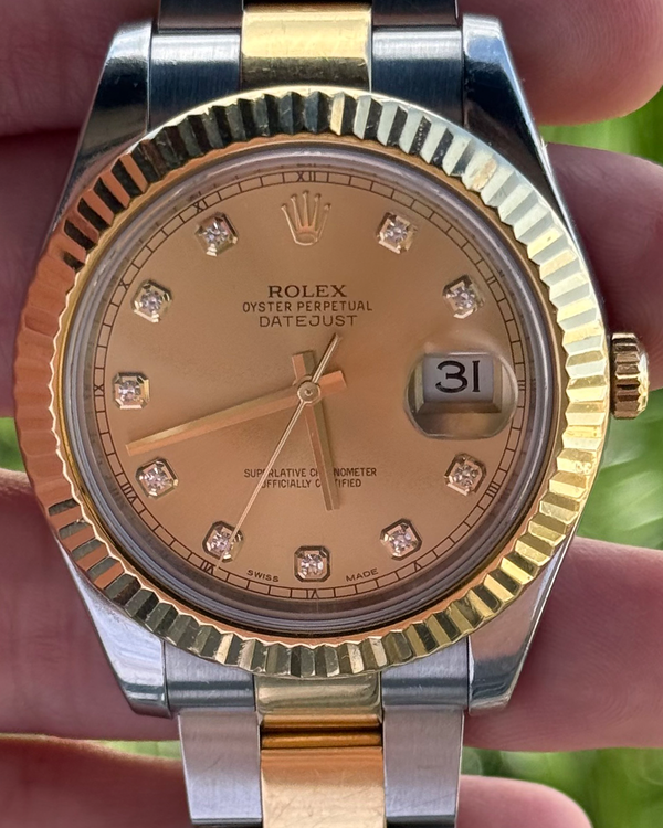Rolex Datejust II 41MM Champagne Dial Two-Tone Oyster Bracelet (116333)