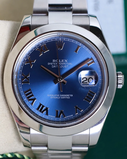 2014 Rolex Datejust II 41MM Blue Dial Oyster Bracelet (116300)