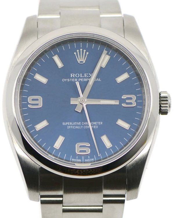 Rolex Oyster Perpetual 34MM Blue Dial Oyster Bracelet (114200)