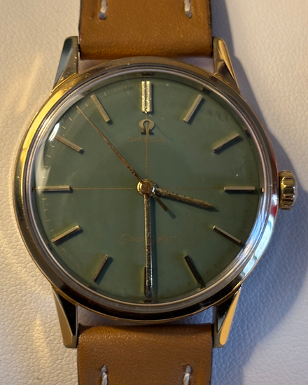 Omega Seamaster 35MM Aftermarket Green Dial Aftermarket Leather Strap (286-30SC)