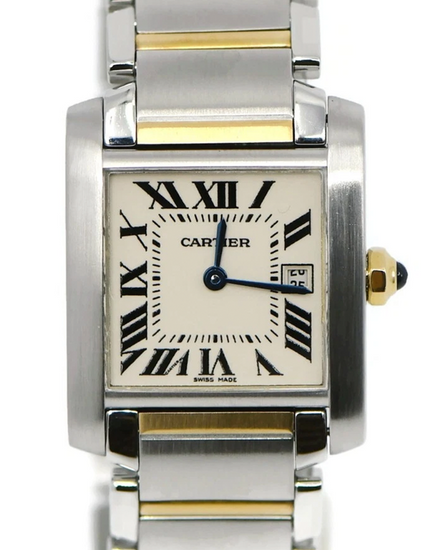 Cartier Tank Française 25MM Quartz White Dial Two-Tone Bracelet (W51012Q4)
