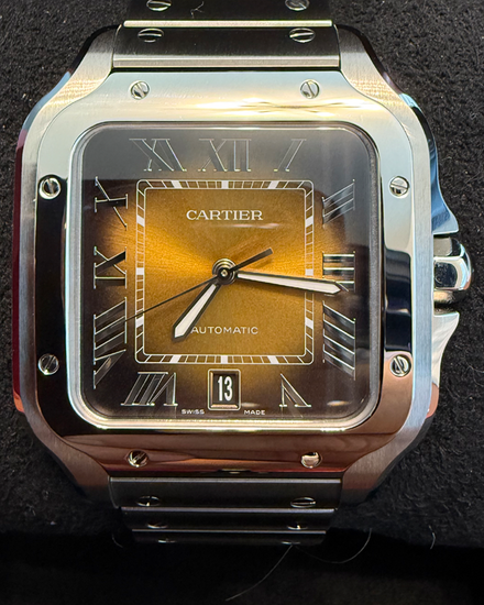 2024 Cartier Santos De Cartier 39.8MM Brown Dial Steel Bracelet (WSSA0064)